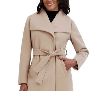 Tahari Beige Wrap-Belt Trench Coat